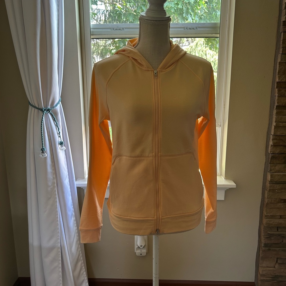 Peter Millar Women’s Fitted Zippered Long Sleeve Hoodie/Orange Sorbet Sz.S NWT🔥